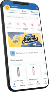 Rede Hiperfarma – mockup celular app rede hiperfarma